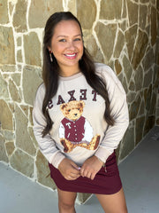 Benny the Bear Pullover - Maroon Texas