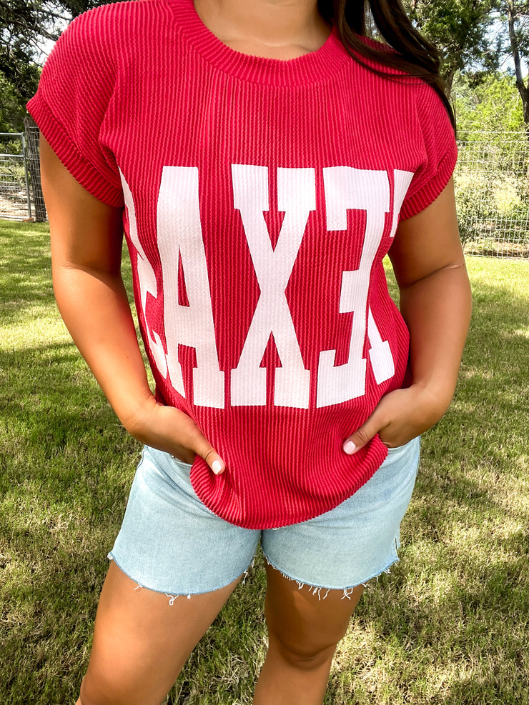 Game On Texas Top - Red