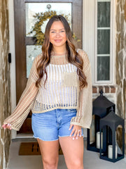 Taupe Crochet Top