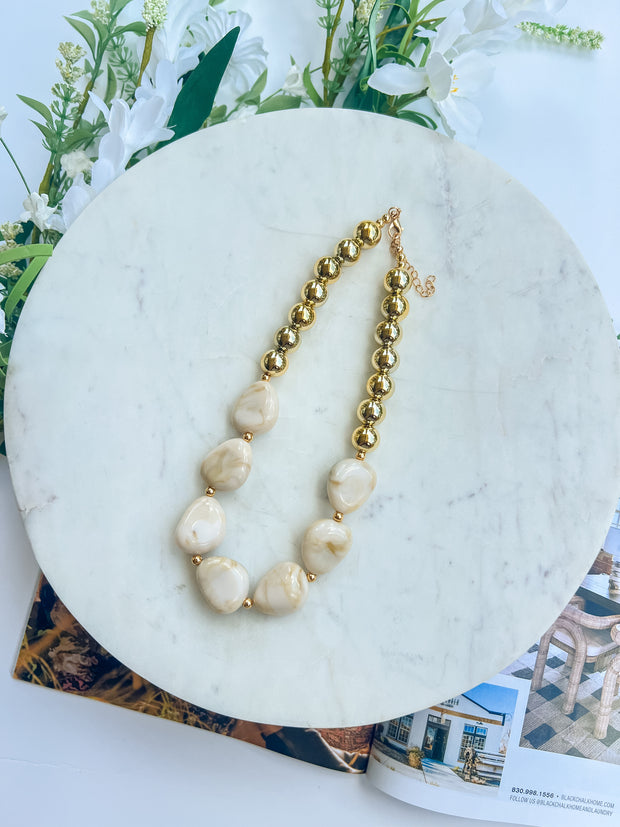 It's a Neutral Beaded Necklace - Treasure Jewels