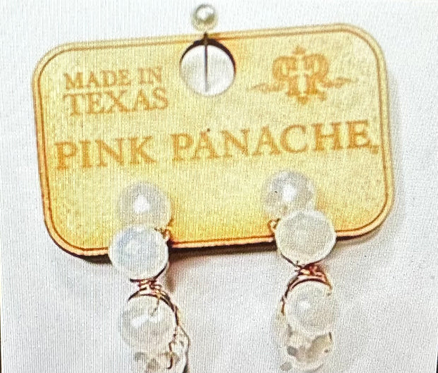 Pink Panache White Bead Hoops