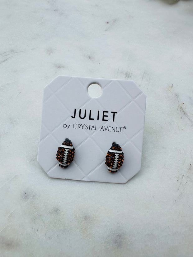 Football Crystal Earring Studs