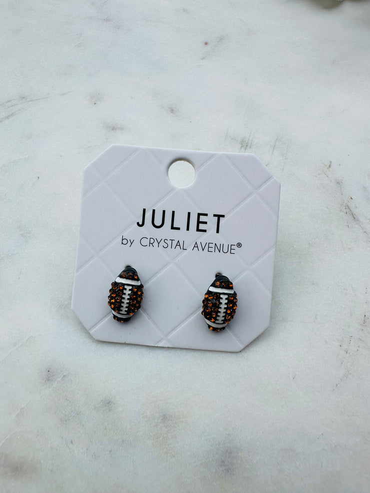 Football Crystal Earring Studs