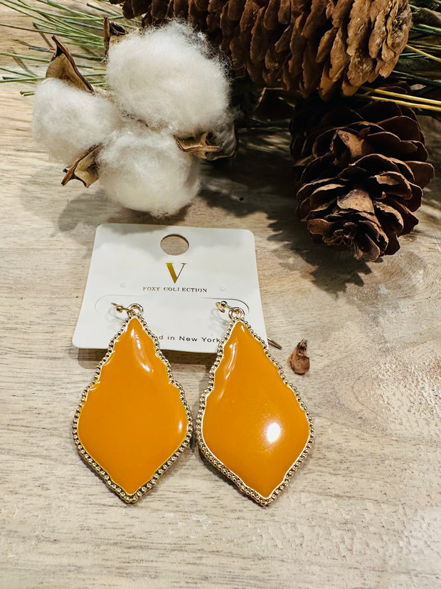 Teardrop Earrings - Mustard