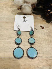 Turquoise Circle Drop Earrings