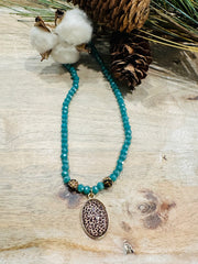 Turquoise Beaded Leopard Necklace