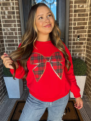 Wrapped In A Bow Sweatshirt - Red