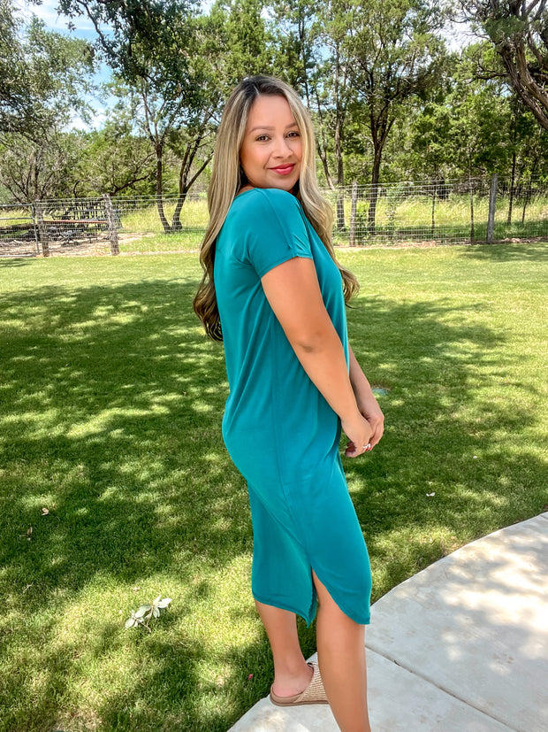 Daydream Drift Midi Dress - Teal