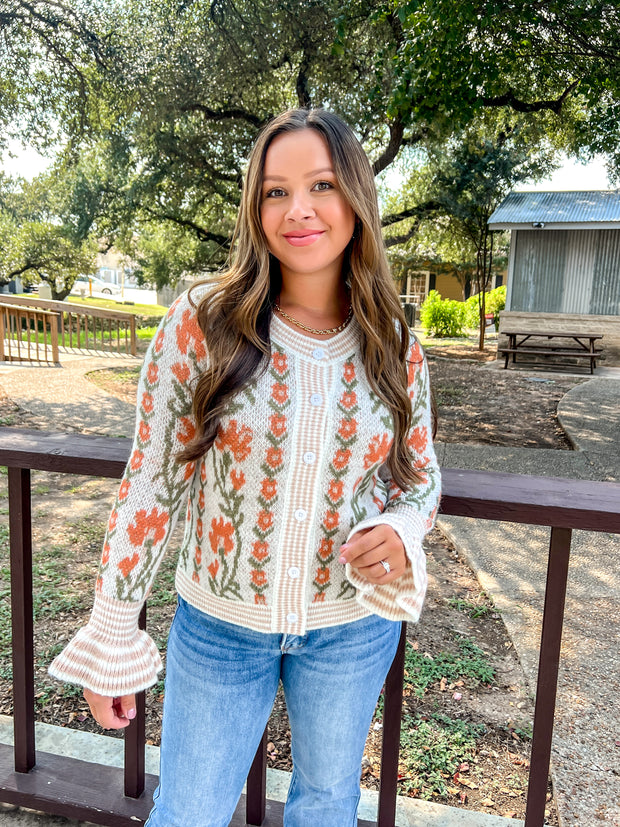 Harvest Glow Button Up Sweater