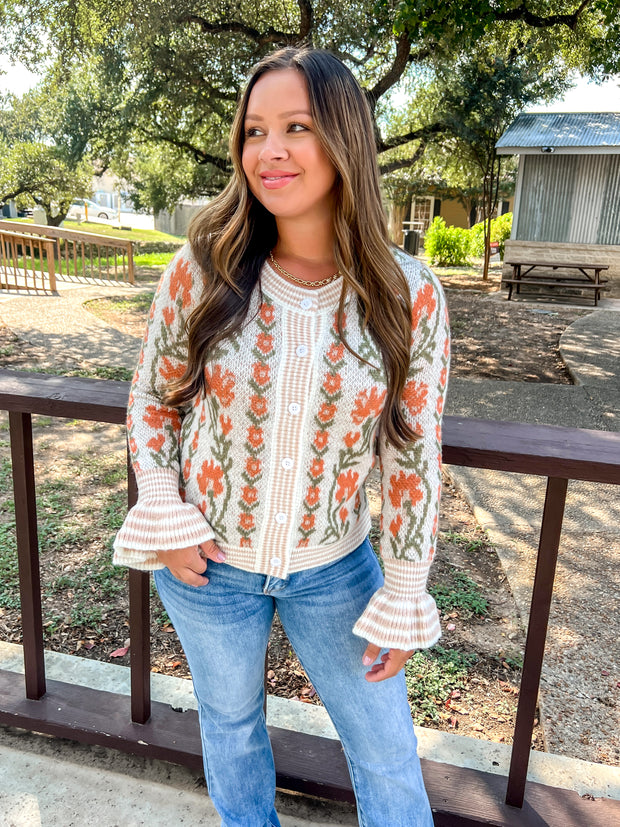 Harvest Glow Button Up Sweater