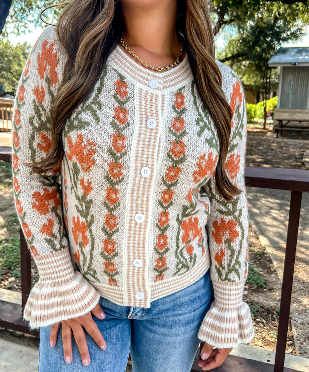 Harvest Glow Button Up Sweater