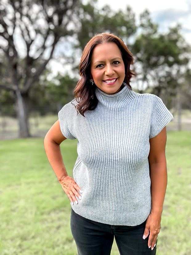 September Weather Sweater Top - Heather Grey