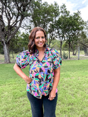 Pops of Color Flower Printed Top