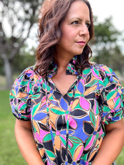 Pops of Color Flower Printed Top