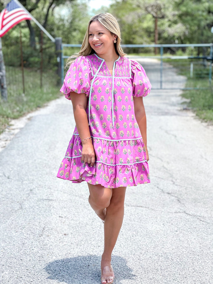 In Full Bloom Pink Floral Dress