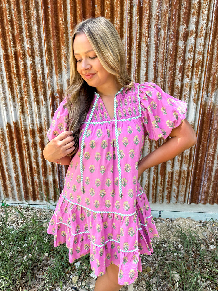 In Full Bloom Pink Floral Dress