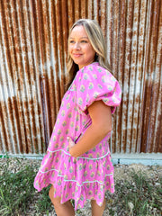 In Full Bloom Pink Floral Dress