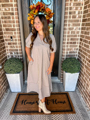 Chestnut Charm Striped Dress