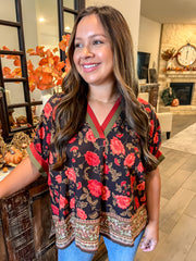 Amber Glow Floral Top