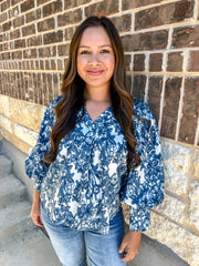 Blue Hues Floral Printed Top