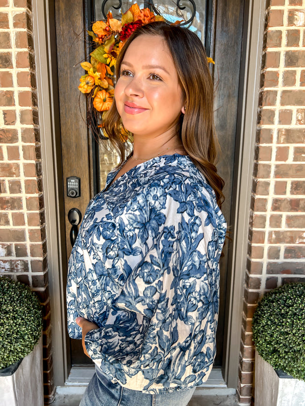Blue Hues Floral Printed Top