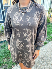 Brown Sugar Paisley Printed Dress