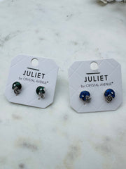 Football Crystal Earring Studs