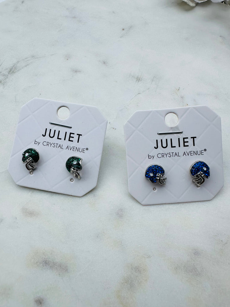 Football Crystal Earring Studs