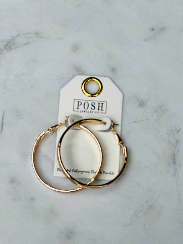 Hammered Hoop Earrings
