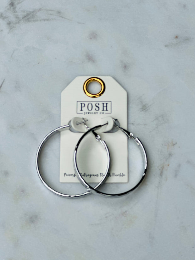 Hammered Hoop Earrings