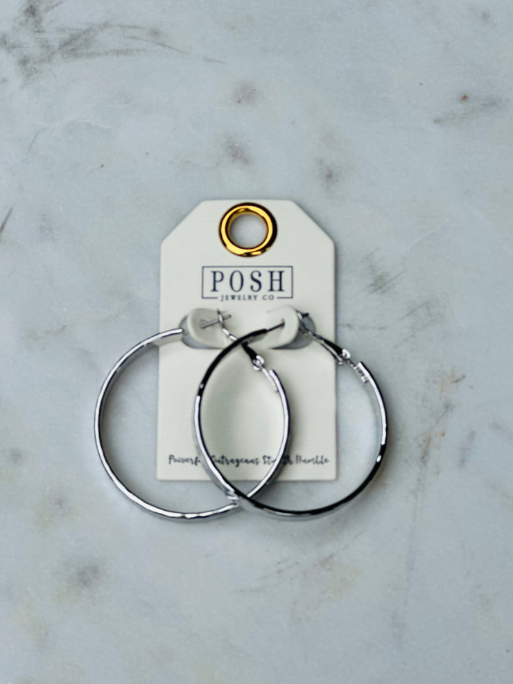 Hammered Hoop Earrings