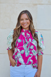 Fuchsia Floral Top