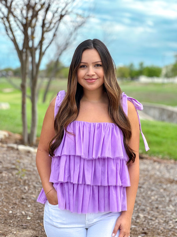 Lilac Ruffle Tulle Top