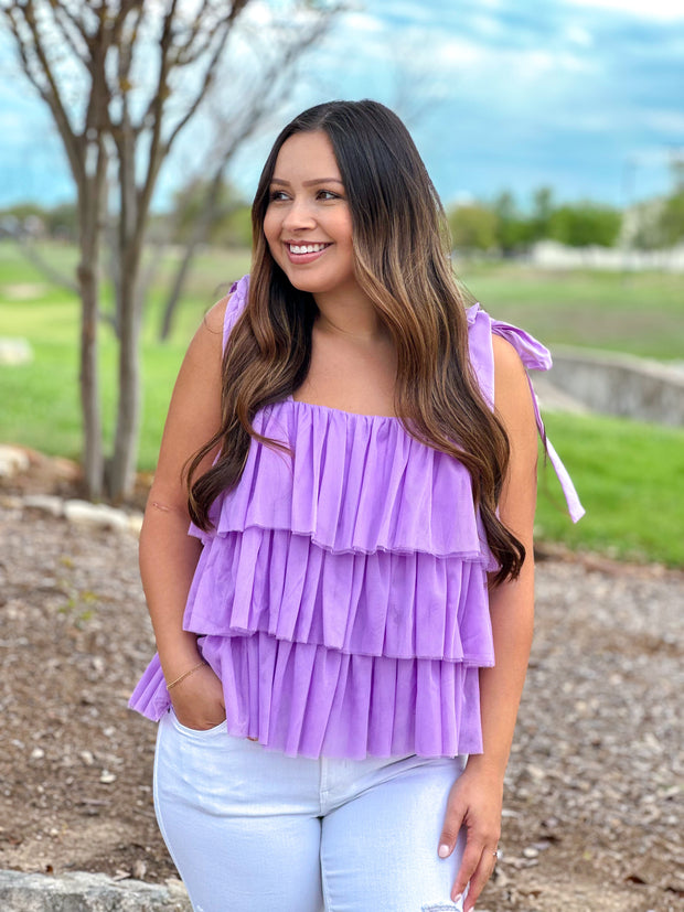 Lilac Ruffle Tulle Top