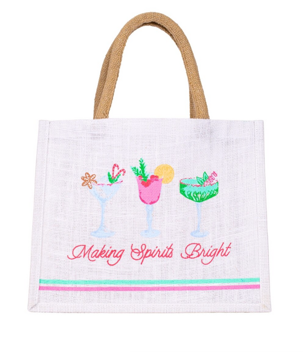 A Festive Christmas Jute Gift Bag