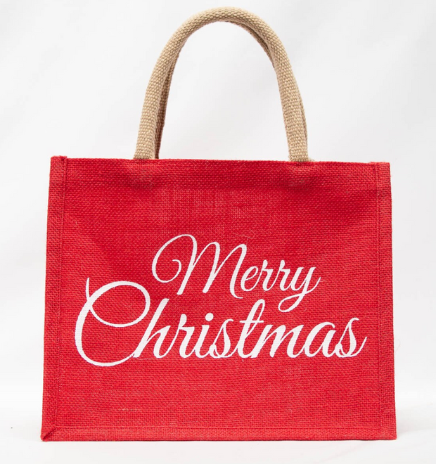 A Classic Christmas Jute Gift Bag