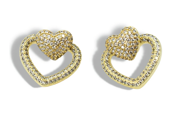 Crystal Heart Stud - Treasure Jewels