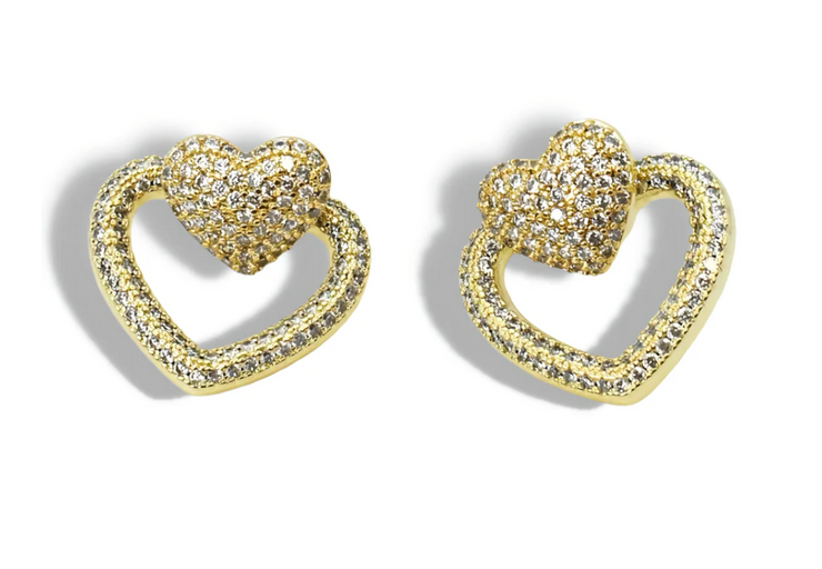 Crystal Heart Stud - Treasure Jewels
