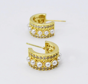 Pearly Glam Huggie Earrings - Treasure Jewels