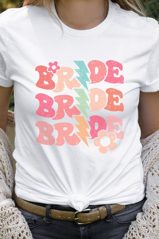 Bride Floral Lightning Bolts Repeat Graphic Tee