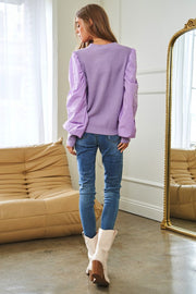 Pearl Embellishments Contrast Sleeves Sweater